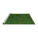 Sideview of Machine Washable Abstract Green Modern Area Rugs, wshabs4627grn