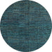 Round Machine Washable Abstract Light Blue Modern Rug, wshabs4627lblu