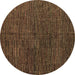 Round Abstract Brown Modern Rug, abs4627brn