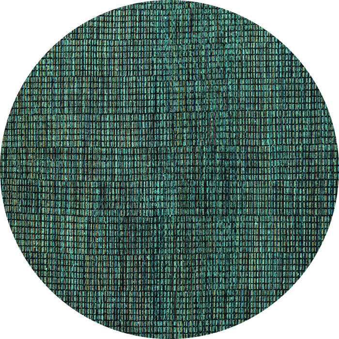 Round Abstract Turquoise Modern Rug, abs4627turq