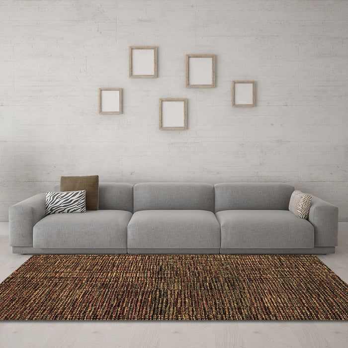 Machine Washable Abstract Brown Modern Rug in a Living Room,, wshabs4627brn