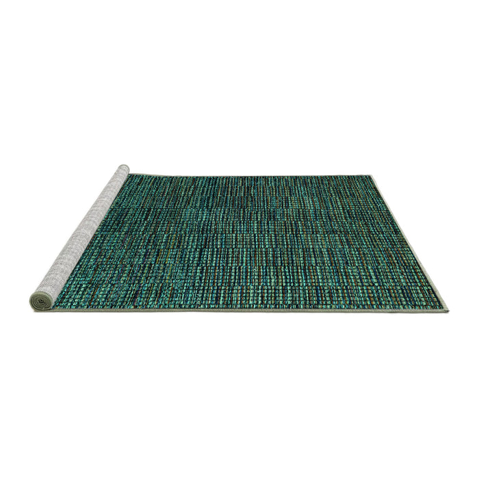 Sideview of Machine Washable Abstract Turquoise Modern Area Rugs, wshabs4627turq