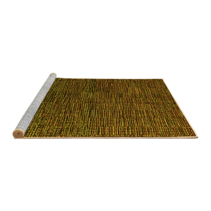 Sideview of Machine Washable Abstract Yellow Modern Rug, wshabs4627yw