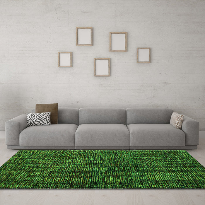 Machine Washable Abstract Green Modern Area Rugs in a Living Room,, wshabs4627grn