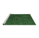 Sideview of Machine Washable Abstract Emerald Green Modern Area Rugs, wshabs4627emgrn