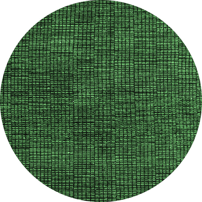 Round Abstract Emerald Green Modern Rug, abs4627emgrn