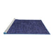 Sideview of Machine Washable Abstract Blue Modern Rug, wshabs4627blu