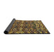 Sideview of Abstract Yellow Modern Rug, abs4628