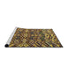 Sideview of Machine Washable Abstract Yellow Rug, wshabs4628