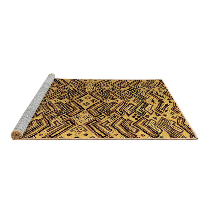 Sideview of Machine Washable Abstract Brown Modern Rug, wshabs4628brn