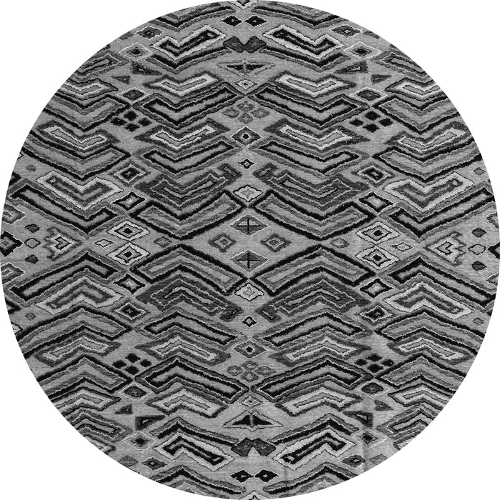 Round Abstract Gray Modern Rug, abs4628gry