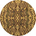 Round Abstract Brown Modern Rug, abs4628brn