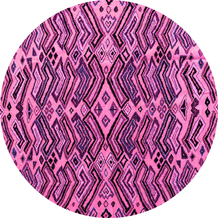 Round Abstract Pink Modern Rug, abs4628pnk