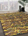 Machine Washable Abstract Yellow Rug in a Family Room, wshabs4628