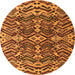 Round Abstract Orange Modern Rug, abs4628org