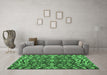 Machine Washable Abstract Emerald Green Modern Area Rugs in a Living Room,, wshabs4628emgrn