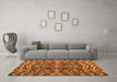 Machine Washable Abstract Orange Modern Area Rugs in a Living Room, wshabs4628org