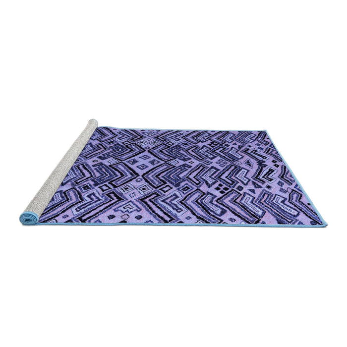Sideview of Machine Washable Abstract Blue Modern Rug, wshabs4628blu