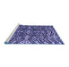 Sideview of Machine Washable Abstract Blue Modern Rug, wshabs4628blu