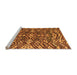 Sideview of Machine Washable Abstract Orange Modern Area Rugs, wshabs4628org