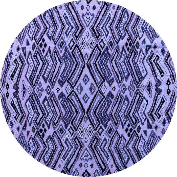 Round Machine Washable Abstract Blue Modern Rug, wshabs4628blu