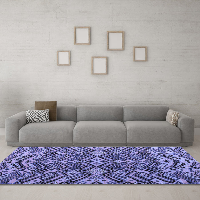 Machine Washable Abstract Blue Modern Rug in a Living Room, wshabs4628blu