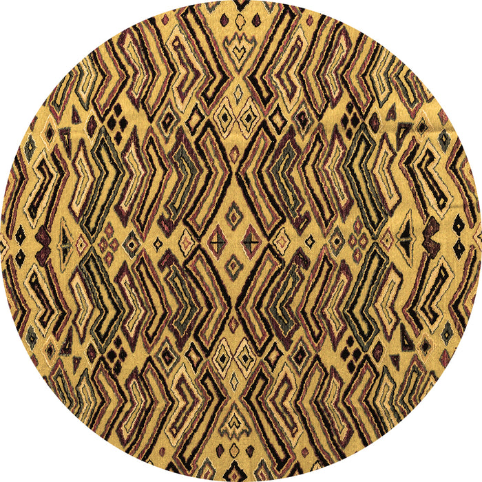 Round Machine Washable Abstract Brown Modern Rug, wshabs4628brn