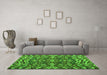 Machine Washable Abstract Green Modern Area Rugs in a Living Room,, wshabs4628grn