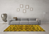 Machine Washable Abstract Yellow Modern Rug, wshabs4628yw