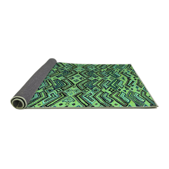 Sideview of Abstract Turquoise Modern Rug, abs4628turq