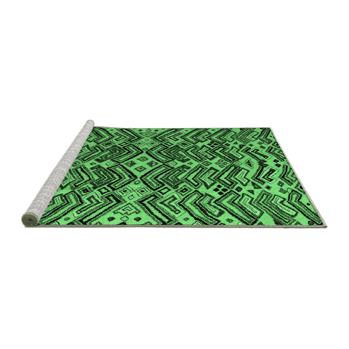 Sideview of Machine Washable Abstract Emerald Green Modern Area Rugs, wshabs4628emgrn