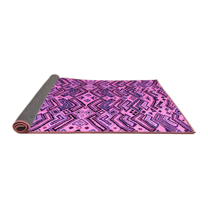 Sideview of Abstract Purple Modern Rug, abs4628pur