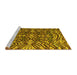 Sideview of Machine Washable Abstract Yellow Modern Rug, wshabs4628yw