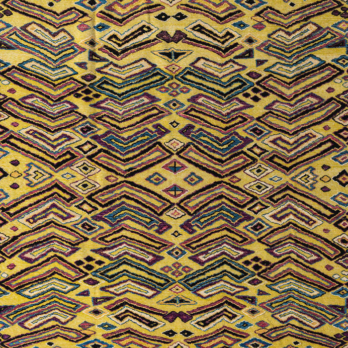 Square Abstract Yellow Modern Rug, abs4628