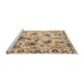 Sideview of Machine Washable Abstract Dark Gold Brown Rug, wshabs4629