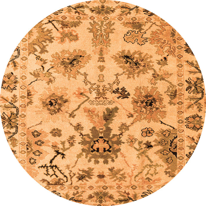 Round Abstract Orange Modern Rug, abs4629org