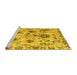 Sideview of Machine Washable Abstract Yellow Modern Rug, wshabs4629yw