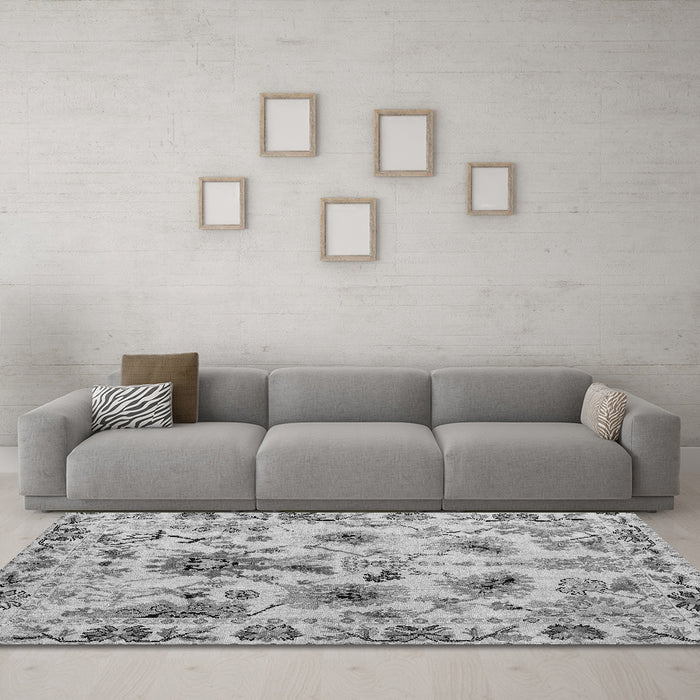 Machine Washable Abstract Gray Modern Rug in a Living Room,, wshabs4629gry