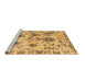 Sideview of Machine Washable Abstract Brown Modern Rug, wshabs4629brn