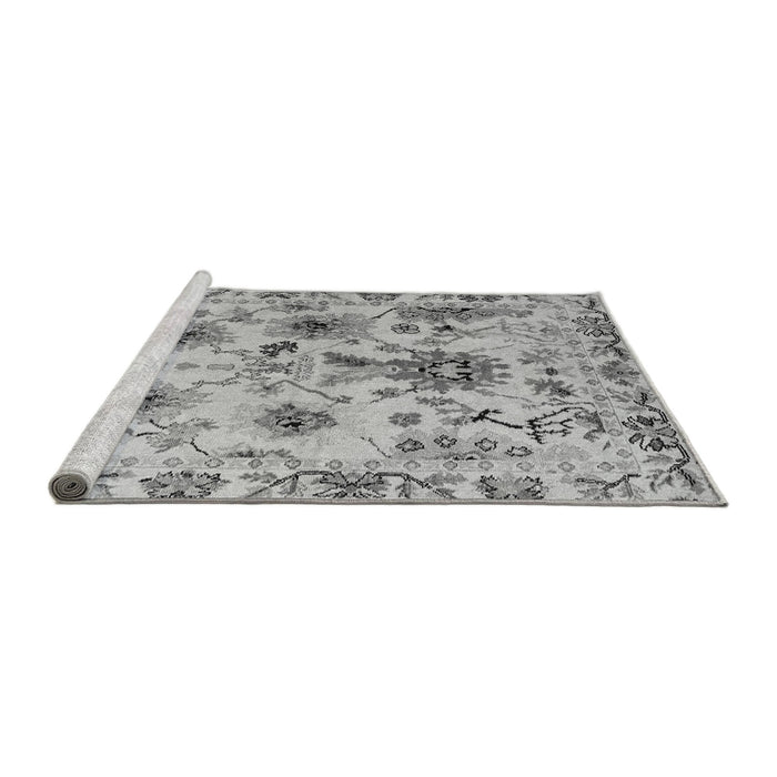 Sideview of Machine Washable Abstract Gray Modern Rug, wshabs4629gry