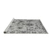 Sideview of Machine Washable Abstract Gray Modern Rug, wshabs4629gry