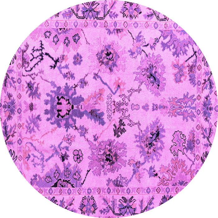 Round Abstract Purple Modern Rug, abs4629pur
