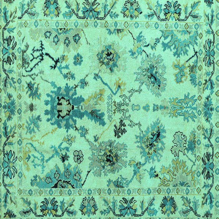 Square Abstract Turquoise Modern Rug, abs4629turq
