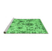 Sideview of Machine Washable Abstract Emerald Green Modern Area Rugs, wshabs4629emgrn