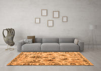 Machine Washable Abstract Orange Modern Rug, wshabs4629org