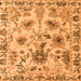 Square Machine Washable Abstract Orange Modern Area Rugs, wshabs4629org