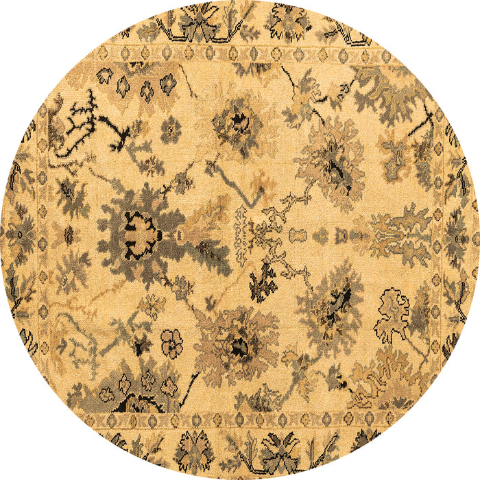 Round Abstract Brown Modern Rug, abs4629brn
