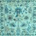 Square Abstract Light Blue Modern Rug, abs4629lblu
