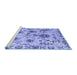 Sideview of Machine Washable Abstract Blue Modern Rug, wshabs4629blu