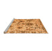 Sideview of Machine Washable Abstract Orange Modern Area Rugs, wshabs4629org